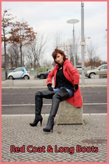 red coat & long boots