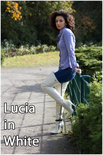 Lucia in white boots