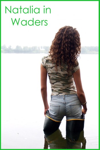 Natalia in green waders