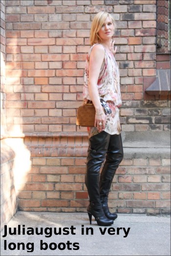 crotchhigh boots dress leather jacket