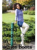 Lucia in white boots