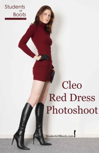 CLEO RED DRESS AND KNEEBOOTS