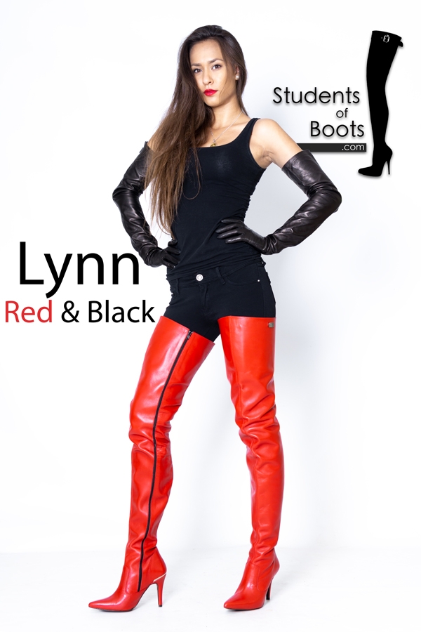 Lynn Red Boots and Gloves