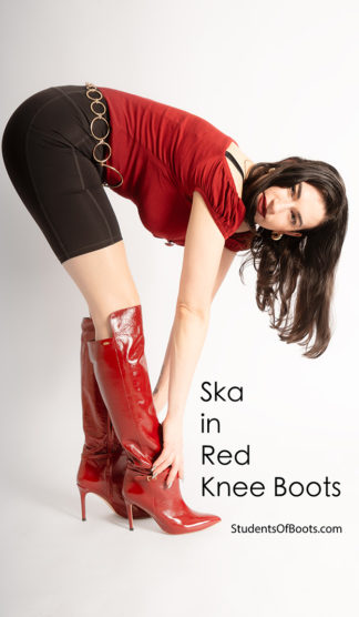 Ska in red Knee Boots