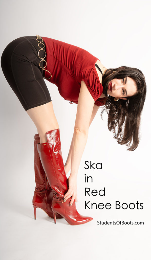 Ska in red Knee Boots